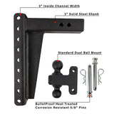 Bulletproof 22,000# 12" Drop Adjustable Ball Mount 2" & 2 5/16", 3" Shank